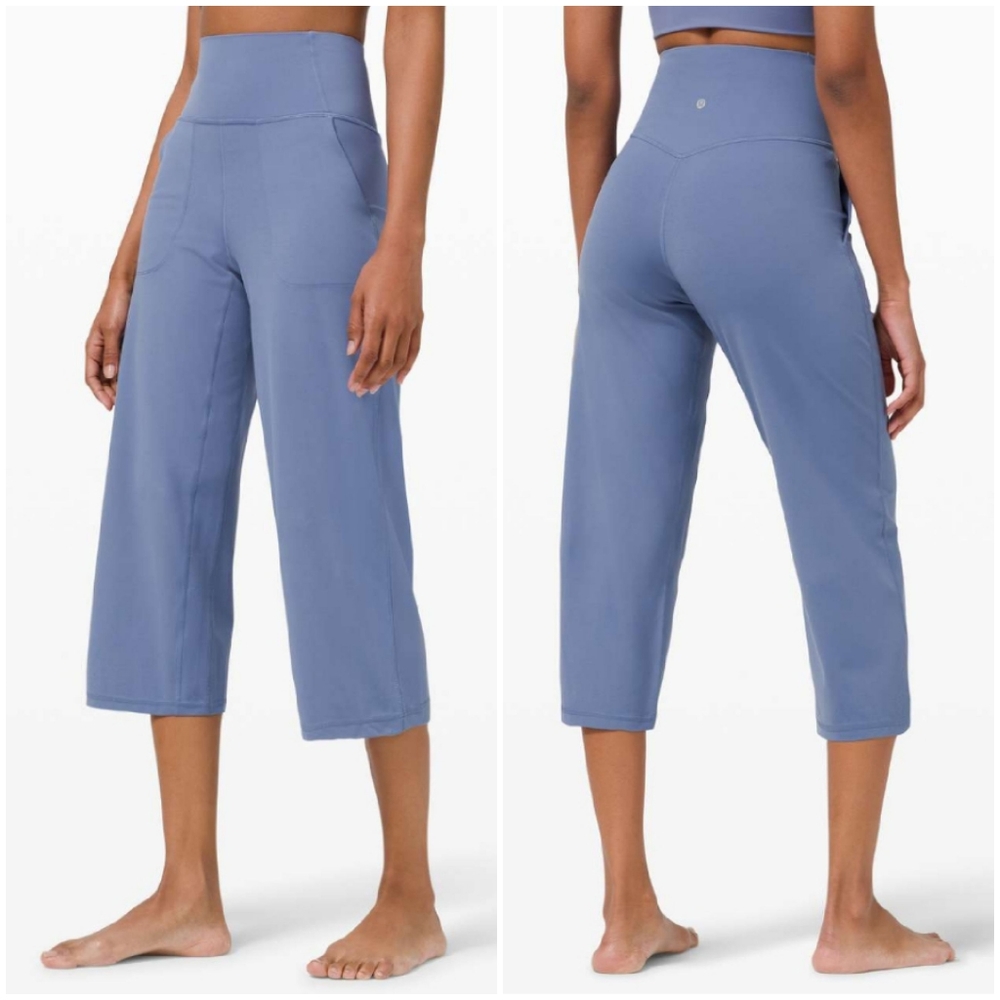 RARE Lululemon Align Wide Leg Crop Pants 23" Water Drop Blue Colour